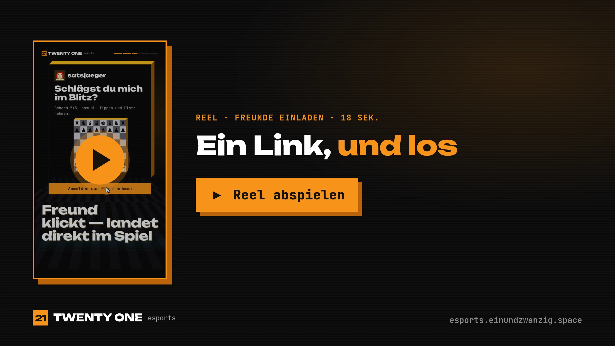 Reel: Freunde per Link einladen, zum Abspielen klicken